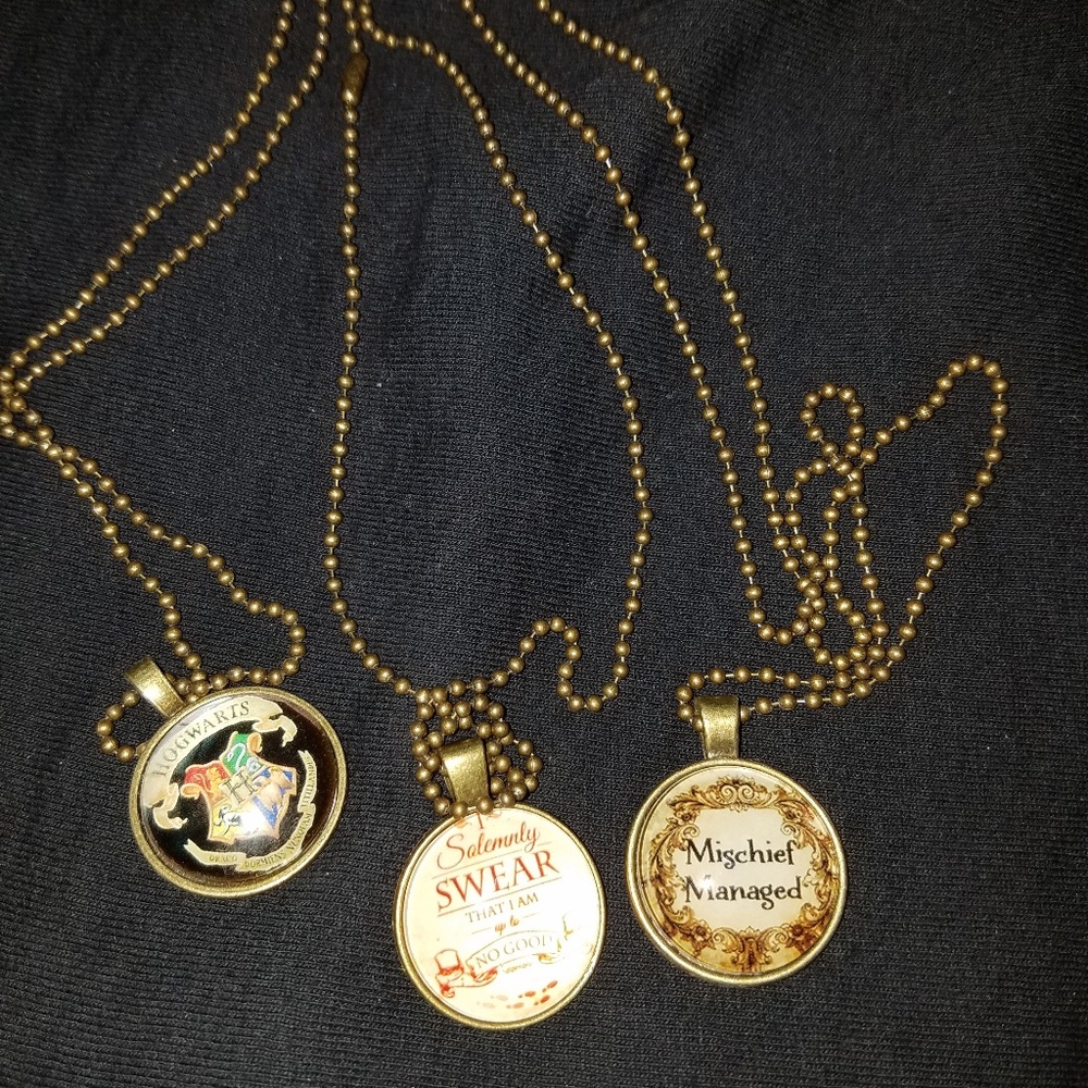 Set of 3 Harry Potter Cabochon Necklaces
